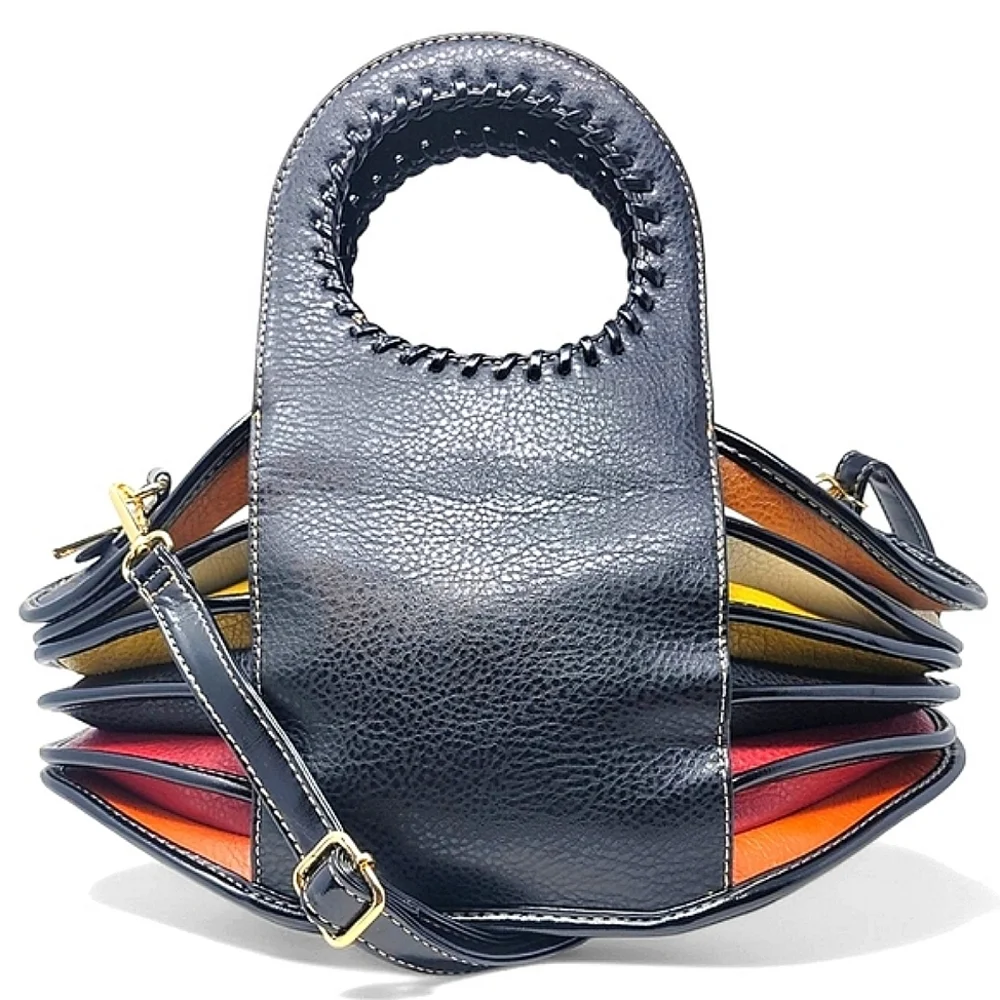 Accordian Style Stiched Satchel